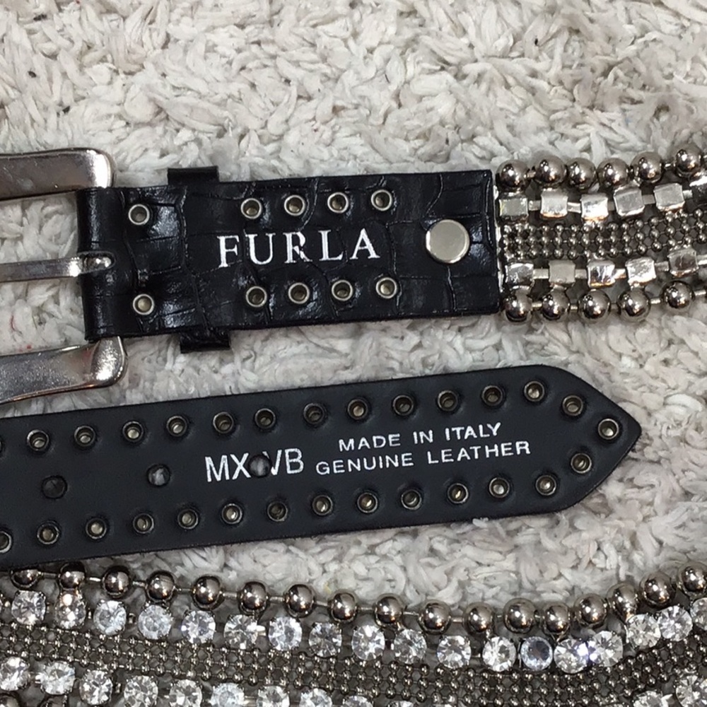 Furla leather and rhinestone western belt M - Picture 8 of 13
